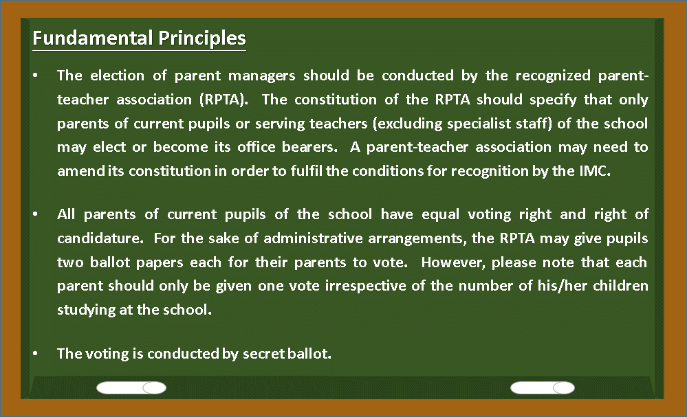 Fundamental Principles of Parent Manager Election
